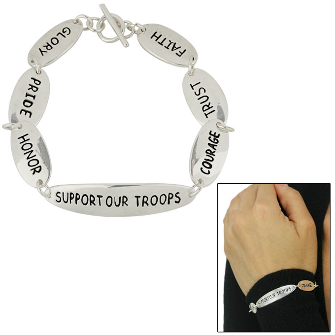  Support Our Troops Charm Bracelet