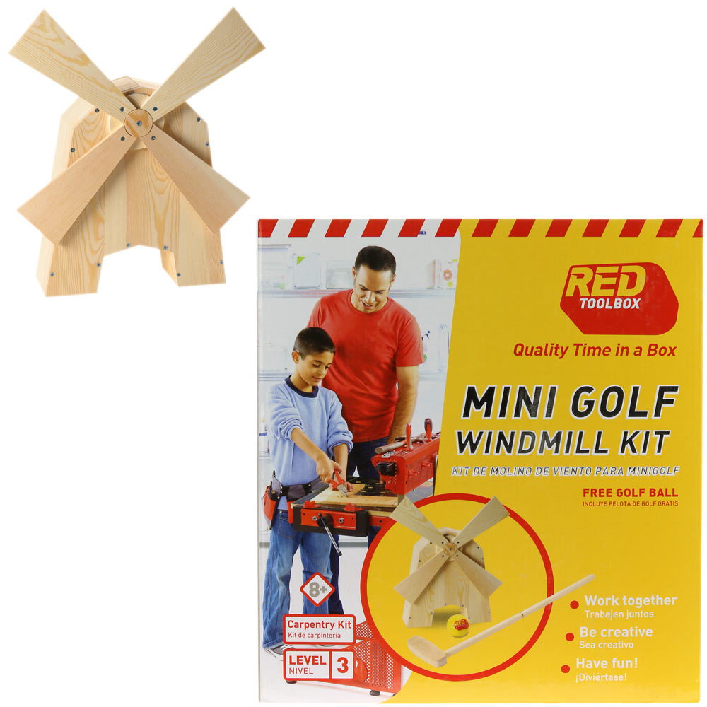 Red Toolbox Mini Golf Windmill Woodworking Kit